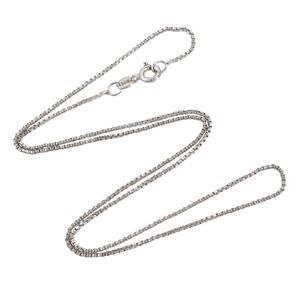 Vintage Sterling Silver 925 Italian Box Chain Necklace 17”